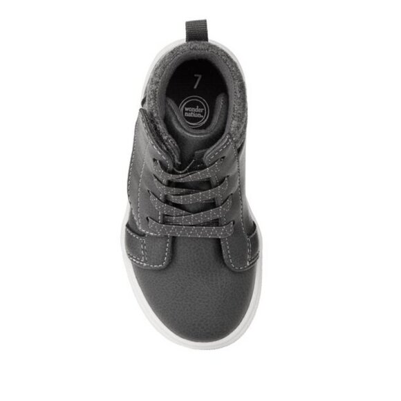 Toddler Boy's Casual Faux Lace-up Velcro High Top Sneaker/Boots - Picture 3 of 12